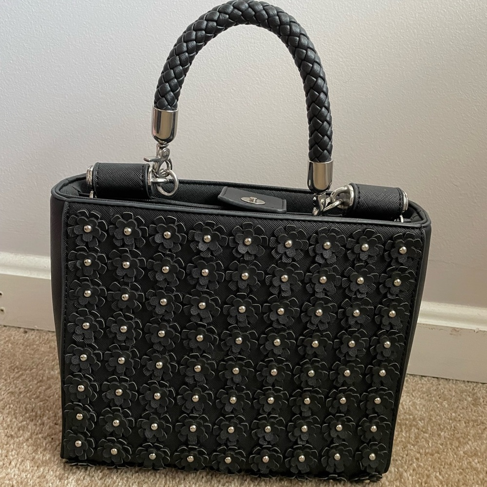 Black top handle bag